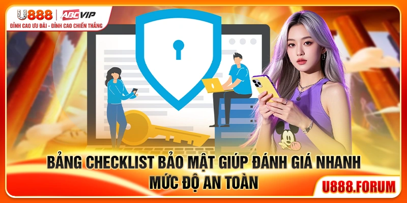 U888 Có An Toàn Không? Bảo Mật Tài Khoản Và Giao Dịch 3 bảng checklist bảo mật đánh giá nhanh mức độ an toàn