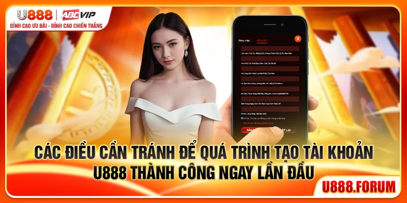 Đăng Ký U888 - Hướng Dẫn Tạo Tài Khoản Nhanh 1 Phút 3 Các điều cần tránh để quá trình tạo tài khoản thành công ngay lần đầu