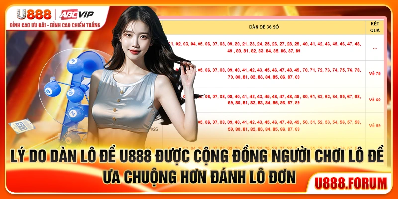 Dàn Lô Đề U888 – Chiến Thuật Đánh Dàn Tối Ưu Tỷ Lệ Về 1 Lý do dàn lô đề U888 được cộng đồng người chơi lô đề ưa chuộng hơn đánh lô đơn